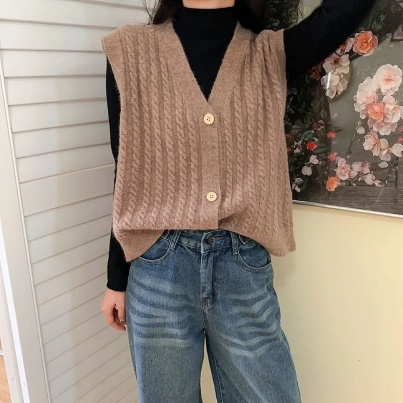 Sleeveless Sweater Vest For Women 2024 Spring Fall - Image 5