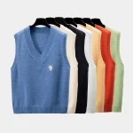 Women Sweater Vest 2024 Spring Autumn Korean Fashion Loose V-neck
