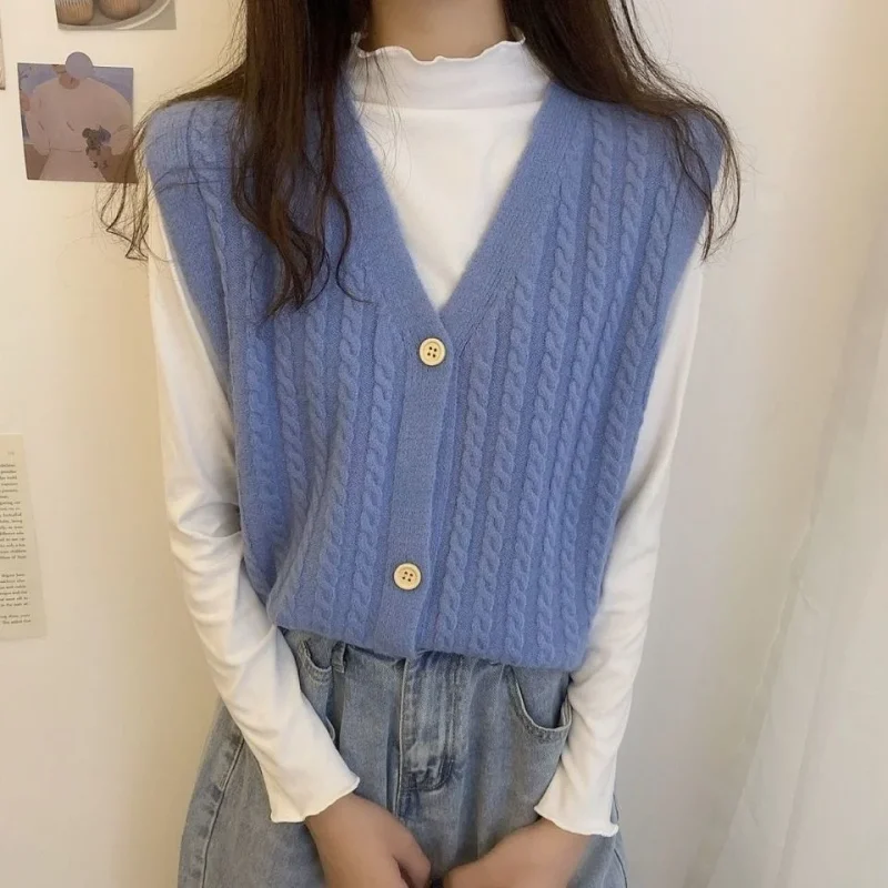 Sleeveless Sweater Vest For Women 2024 Spring Fall - Image 3