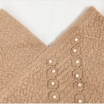 Women Oversized Cloak Shawl Sweaters Pearls Patchwork - Image 9