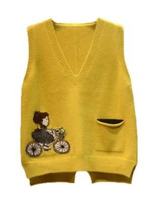 Sleeveless V Neck Knitwear Female Sweater Vest Spring Fall Korean Fashion