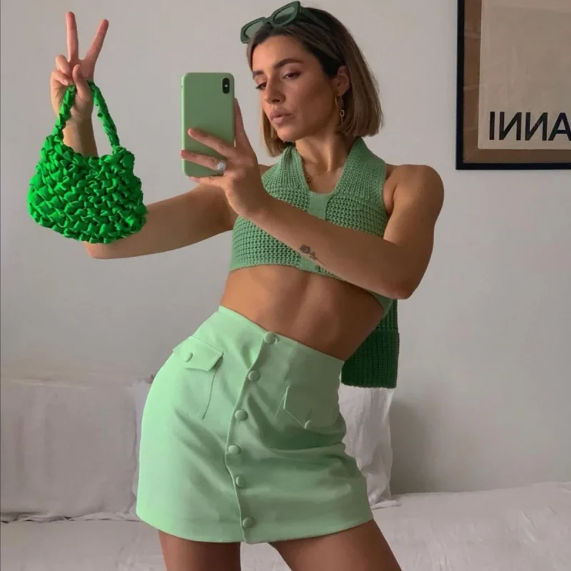 Sleeveless Knitted Crop Sweater Sexy Autumn Summer Fashion - Image 12