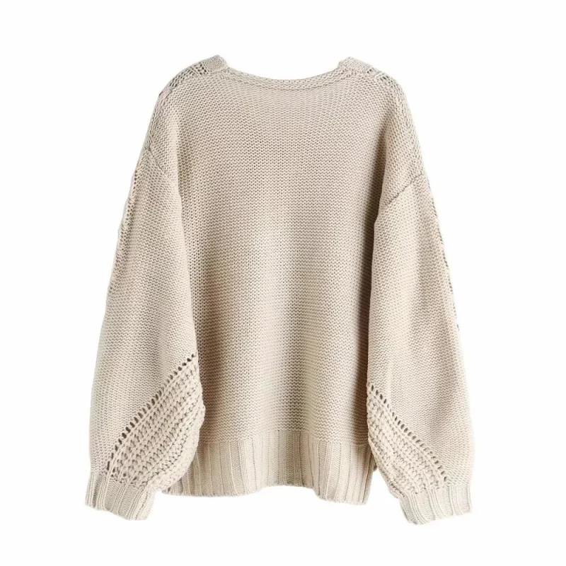Loose V Neck Tassel Pullover Sweater Women's 20242 Autumn - Image 3