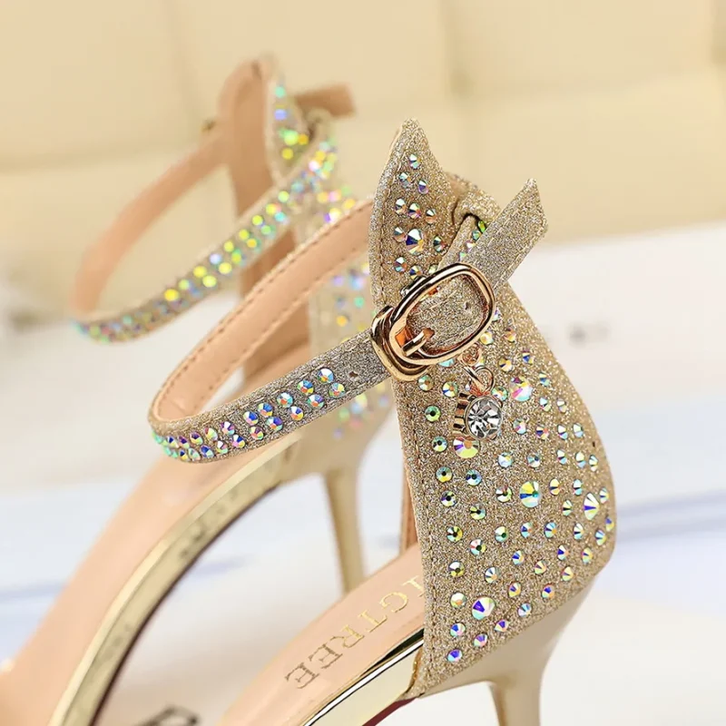 Women Summer Sandals 8.5cm High Heels Rhinestone Crystal - Image 18