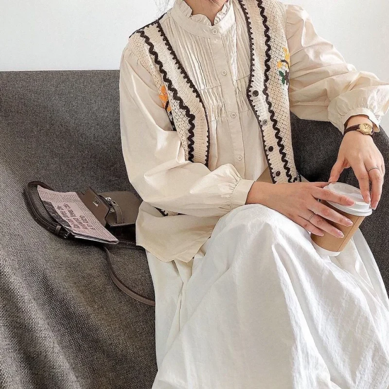 Flowers Embroidery Sweater Vest Women 2024 New Spring - Image 8