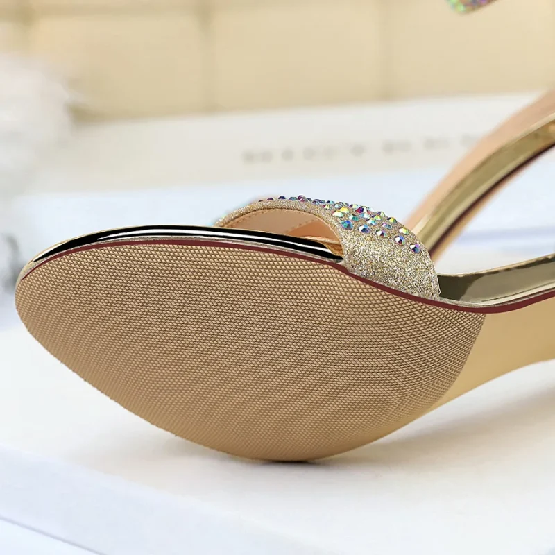 Women Summer Sandals 8.5cm High Heels Rhinestone Crystal - Image 19