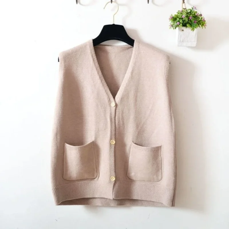 Korean Fashion Women's Knitted Sweaters Vest 2024 New - Image 5