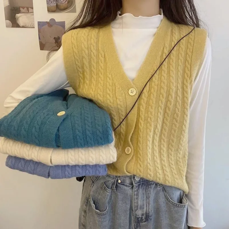 Sleeveless Sweater Vest For Women 2024 Spring Fall - Image 9