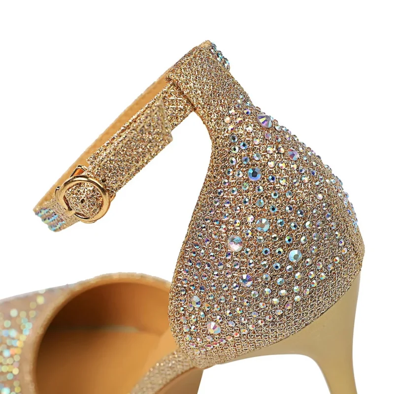 Sexy Women 10cm High Heels Sandals Wedding Glitter Bridal Heels - Image 9