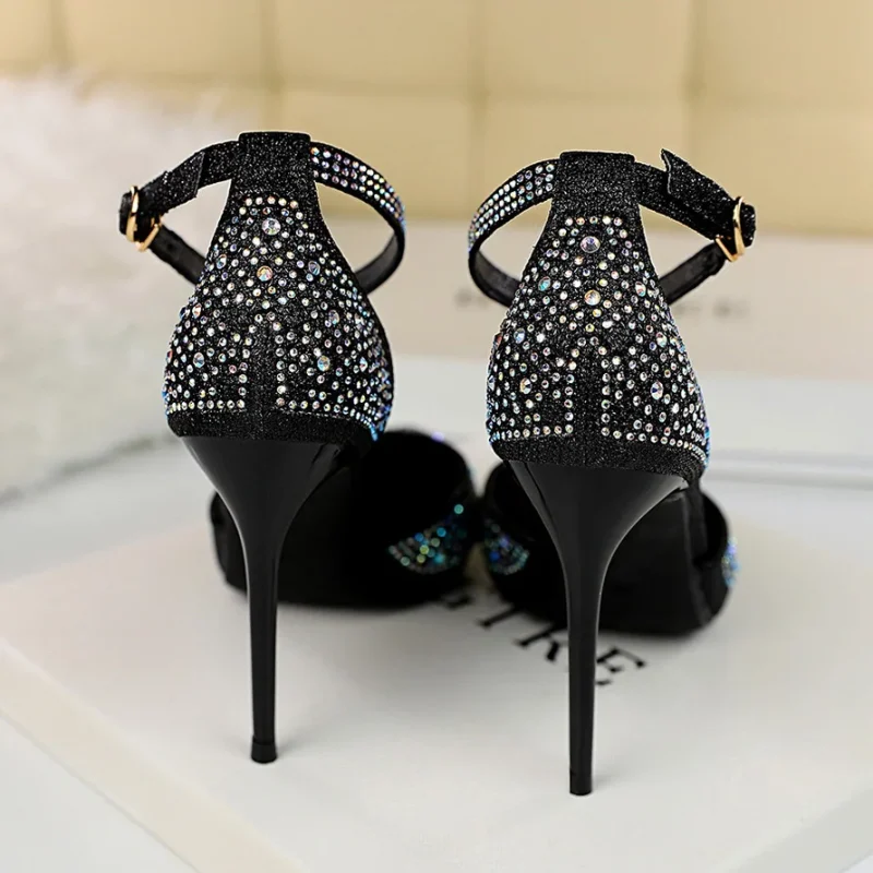 Sexy Women 10cm High Heels Sandals Wedding Glitter Bridal Heels - Image 11