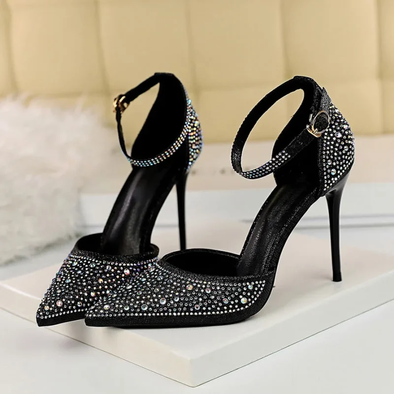 Sexy Women 10cm High Heels Sandals Wedding Glitter Bridal Heels - Image 10