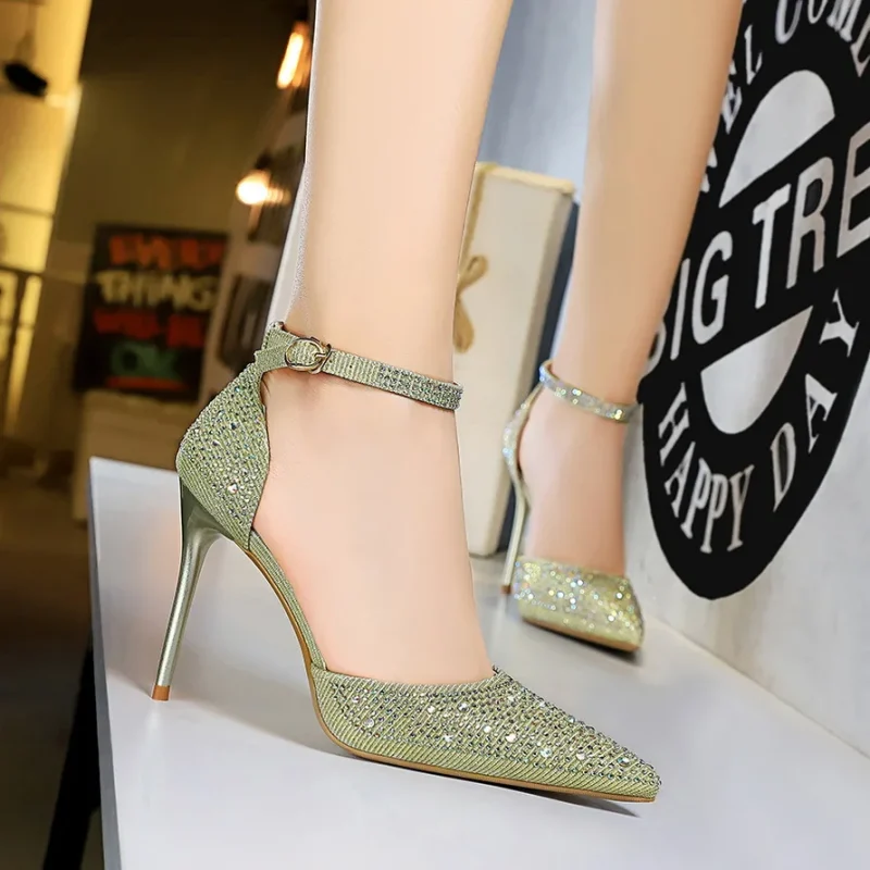Sexy Women 10cm High Heels Sandals Wedding Glitter Bridal Heels - Image 17