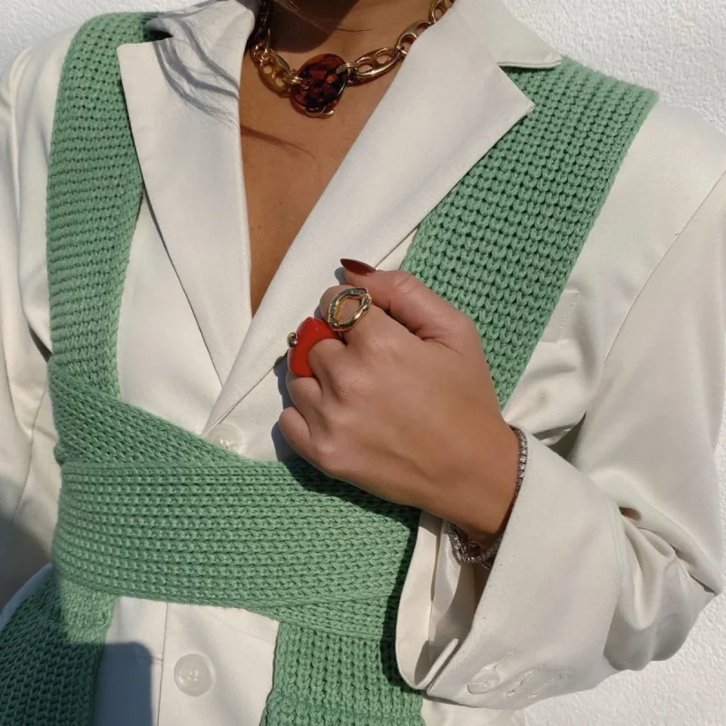 Sleeveless Knitted Crop Sweater Sexy Autumn Summer Fashion - Image 11