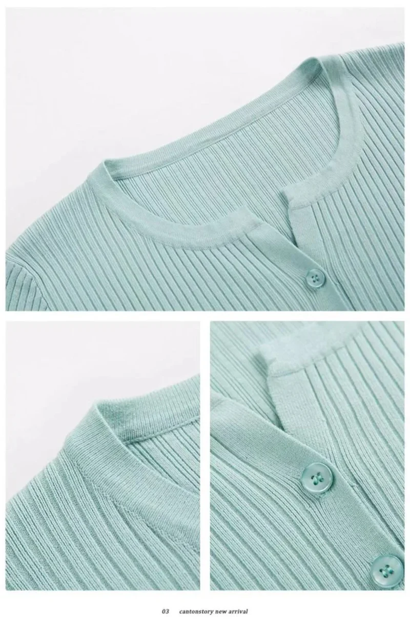 Sweet Women Cardigan V Neck Casual Knitted Sweater Korean Fashion - Image 7