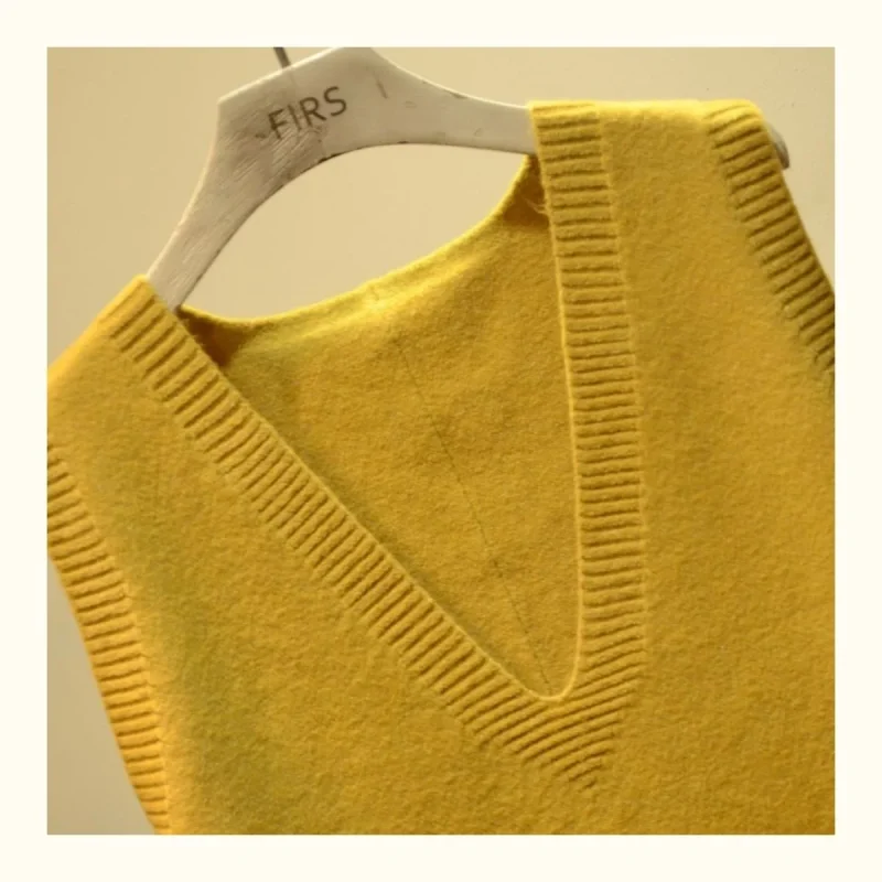 Cute Cartoon Sleeveless V Neck Sweater Vest Women Korean Fashion Knitted - Image 9