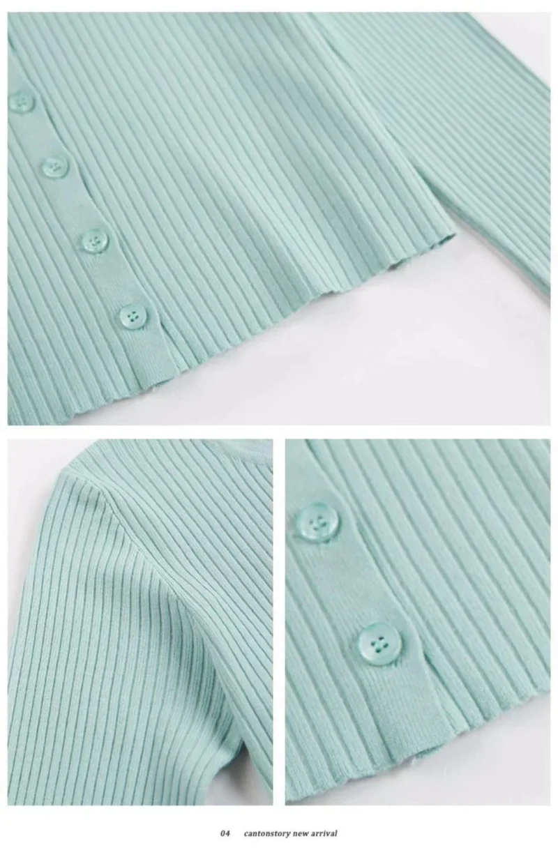 Sweet Women Cardigan V Neck Casual Knitted Sweater Korean Fashion - Image 8
