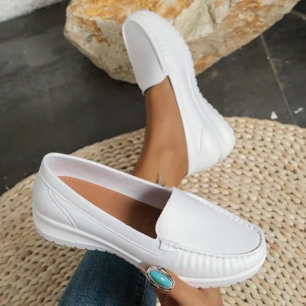 Autumn Casual Fashion Round Toe Flat Solid Color Comfortable