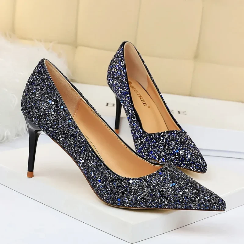 Women 7cm 9.5cm High Heels Pumps Wedding Bridal Scarpins - Image 13