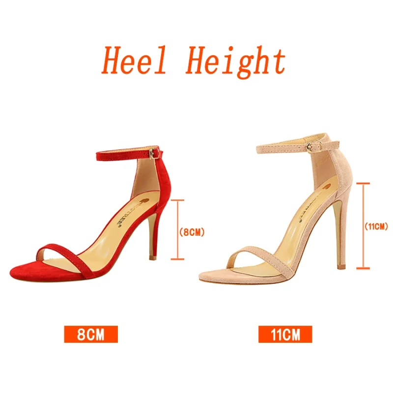 Summer Women 8cm 11cm High Heels Suede Platform Sandals Lady - Image 7