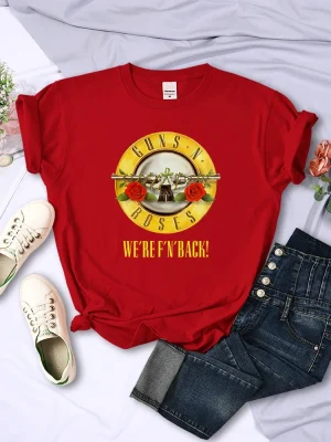 Summer Women’s Cotton T-Shirt Plus Size Women’s Tops Guns N’ Roses