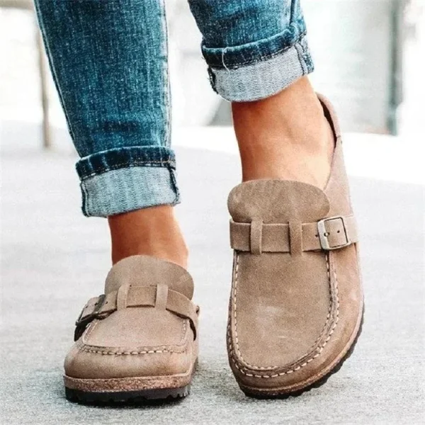 Women Casual Solid Color Shoes Light Round Toe Half Slippers - Image 3