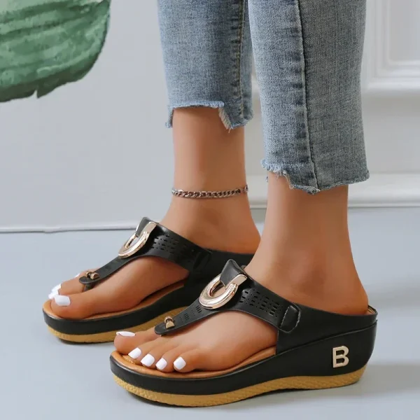 Women's Sandals Rome Wedges Slippers Causal Platform Beach Shoes - Image 4