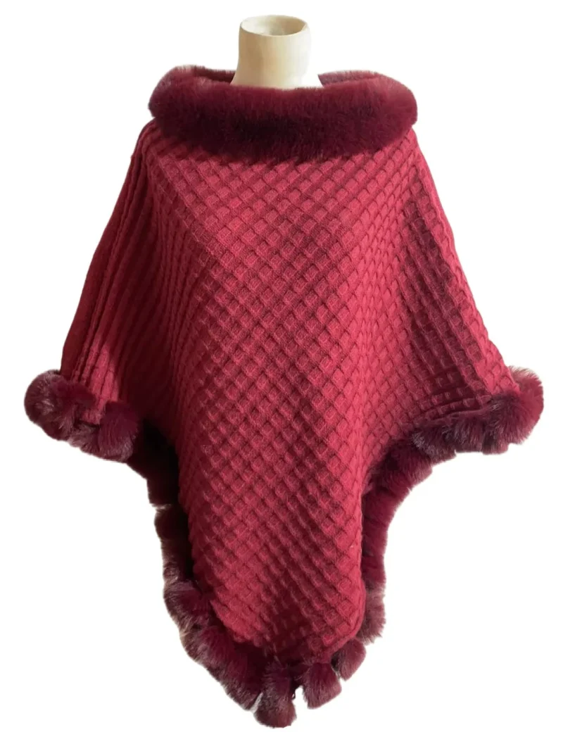 Winter Pullover Shawl Sweater Knitted Ponchos - Image 10