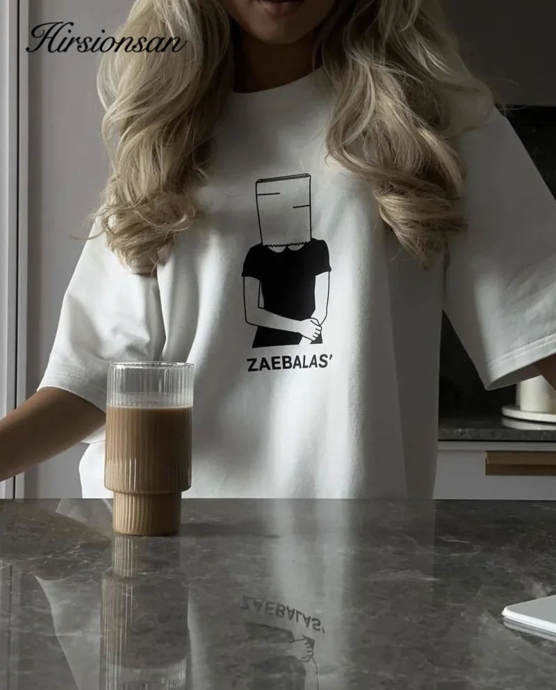 Cotton Women's Summer T-shirt Short Sleeve O Neck Top - Image 5