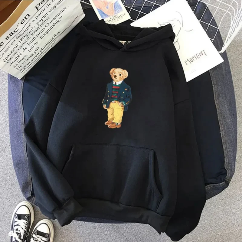 Men's New Hoodie Cute Sports Bear Men's/Women's Street Loose Sports - Image 4