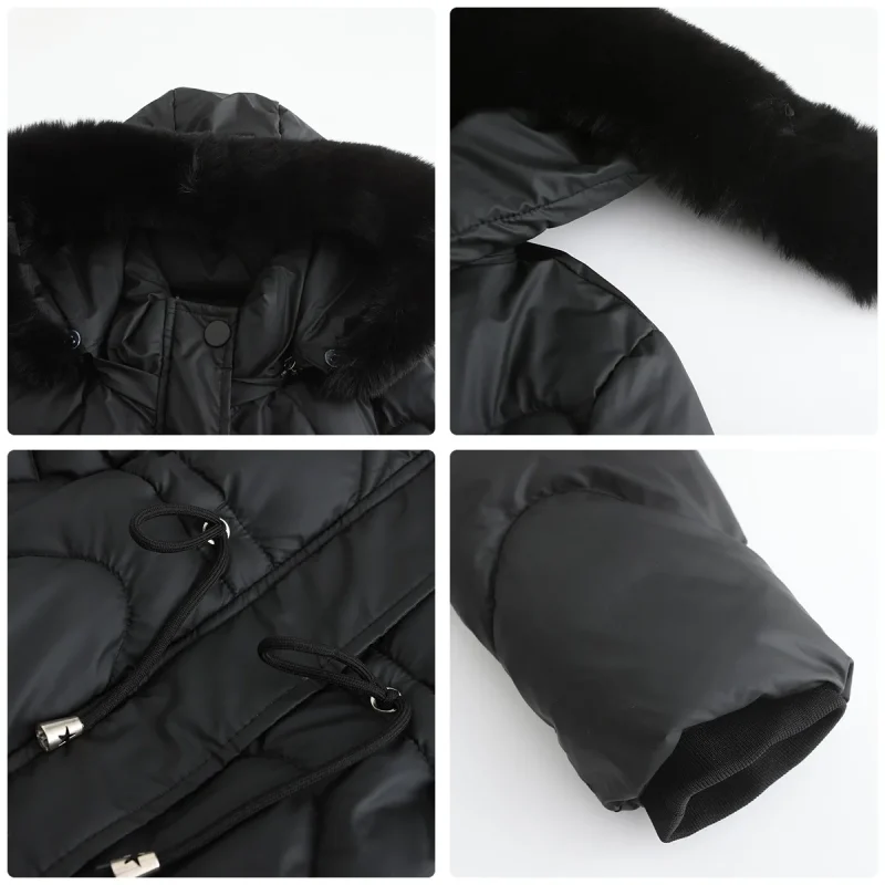 Winter Thick Warm Parka Women Fashion Detachable Hooded Fur Jackets - Image 10