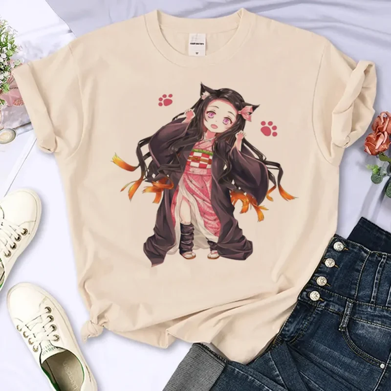Demon Slayer Pattern T Shirt Women Girl Clothes - Image 3
