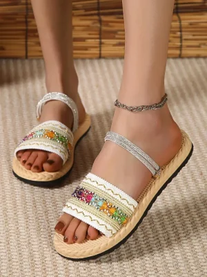 Women’s Flat Non-Slip Fashion Embroidered Women’s Shoes Outdoor