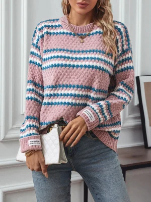 Women’s Chenille Soft Striped Sweaters 2024