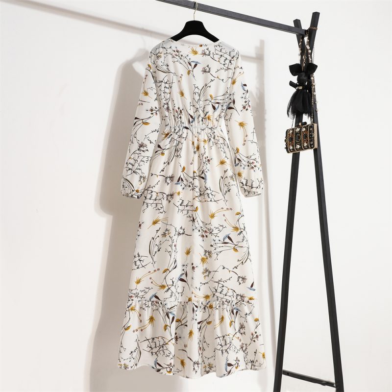 Summer Women Maxi Dresses Casual Full Sleeve Floral Printed O-neck - Image 14