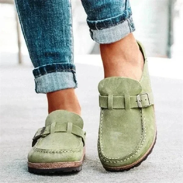 Women Casual Solid Color Shoes Light Round Toe Half Slippers - Image 4