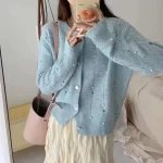 Women's Spring Autumn Korean Fashion Knitted Cardigan