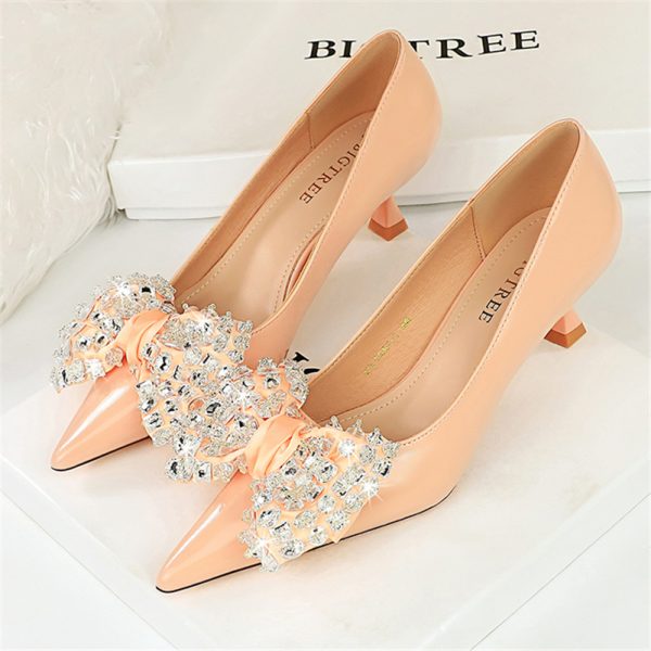 Women 5.5cm High Heels Green Pumps Lady - Image 12