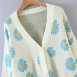Korean Style Fashion Daisy Flower Cardiagn For Women - Image 23