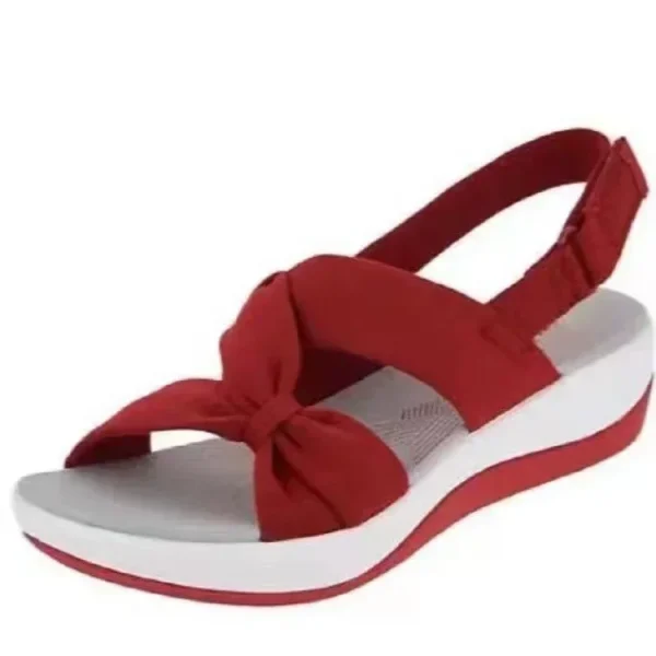 Women Sandals 2024 Summer Closed Toe Roman Sandals Women Bow - Image 3