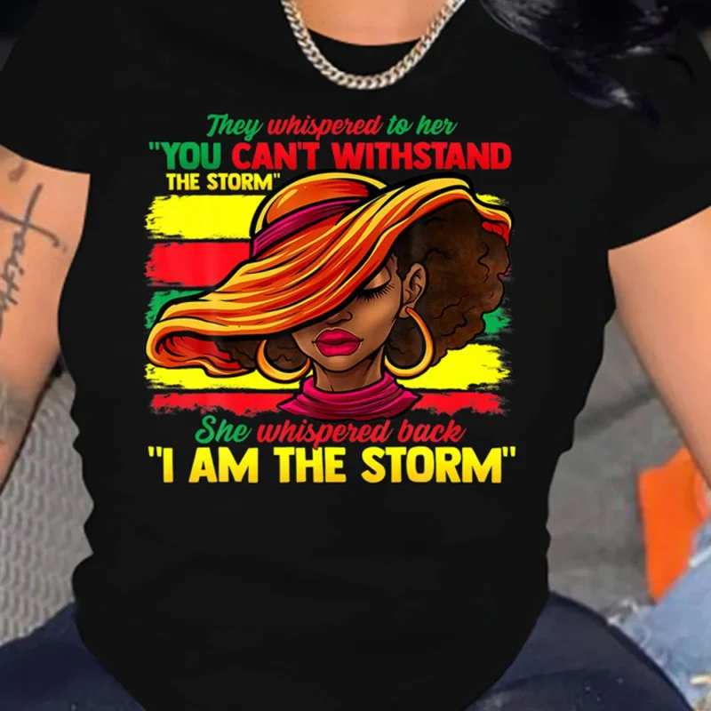 Women's Cotton Casual T-Shirt Cartoon Character Slogan Printed