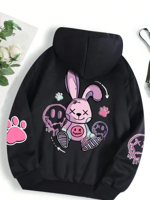 Cartoon Kangaroo 3D Printed Women’s Hoodie Fashionable