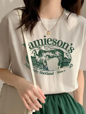 American Street Wear Women’s T-shirt Summer Fashion Cotton