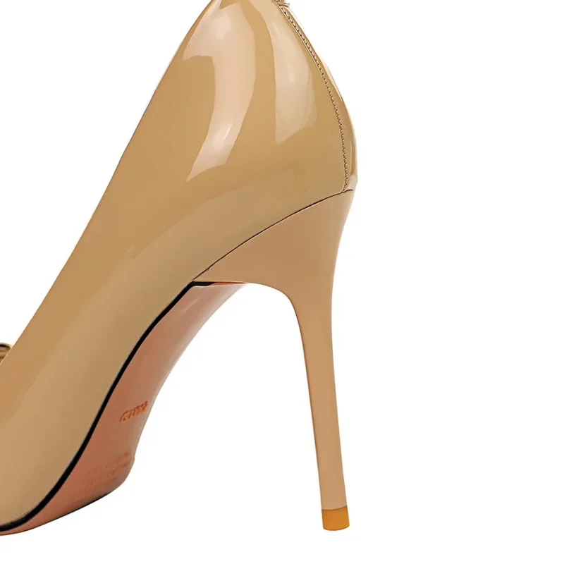 Women 9.5cm High Heels Nude Pumps Luxury Design Replica Wedding Bridal - Image 5