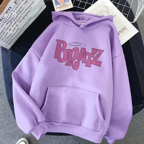 Bratz Letter Printed Plus Size Hooded Sweatshirt Men Women Hoodie