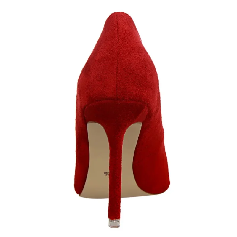 Women 9cm High Heels Yellow Burgundy Pumps - Image 11