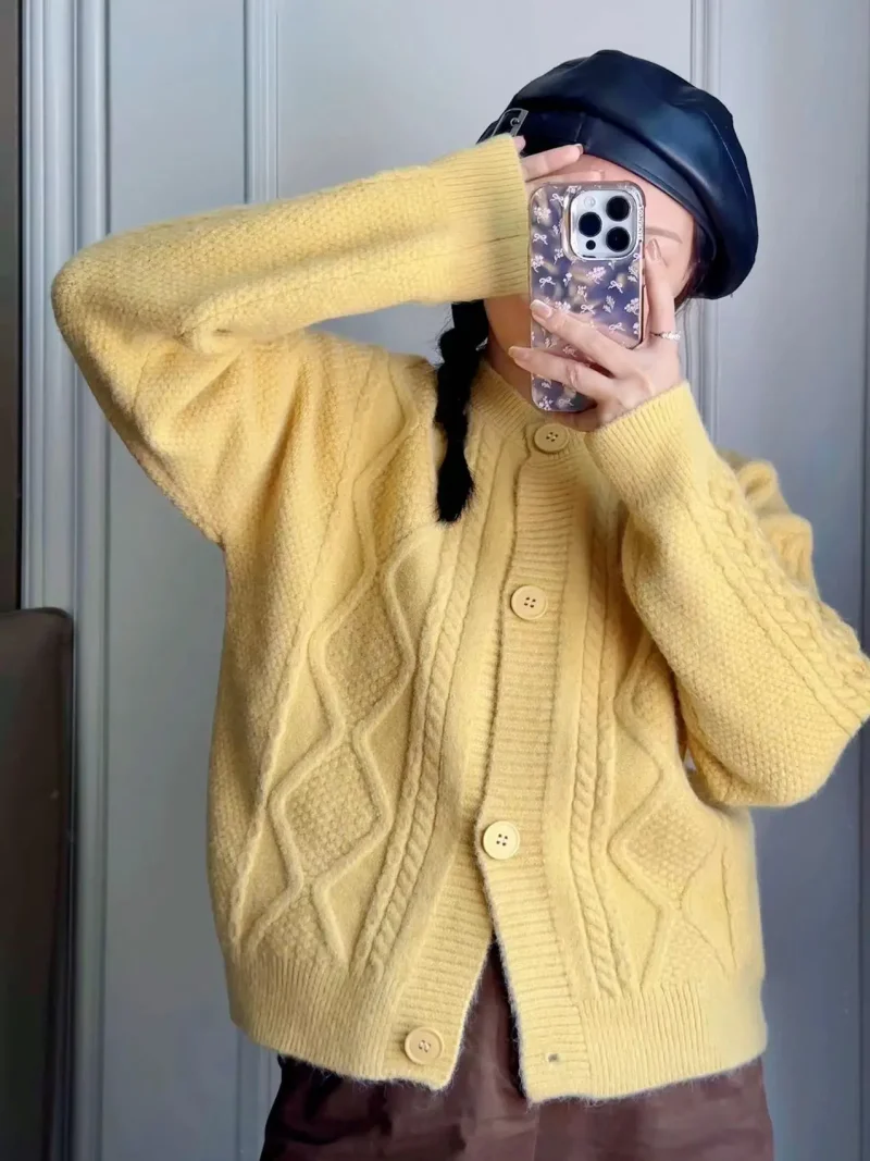 Winter Clothes Twists Cardigan Women 2024 New Loose Korean - Image 14