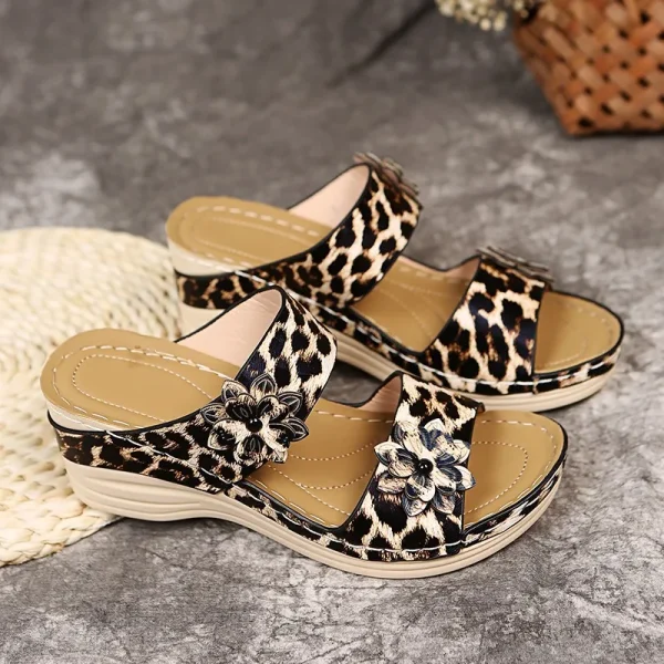 Women's Sandals Open Toe Slipper Outdoor Wedges Comfortable Flip Flop - Image 4