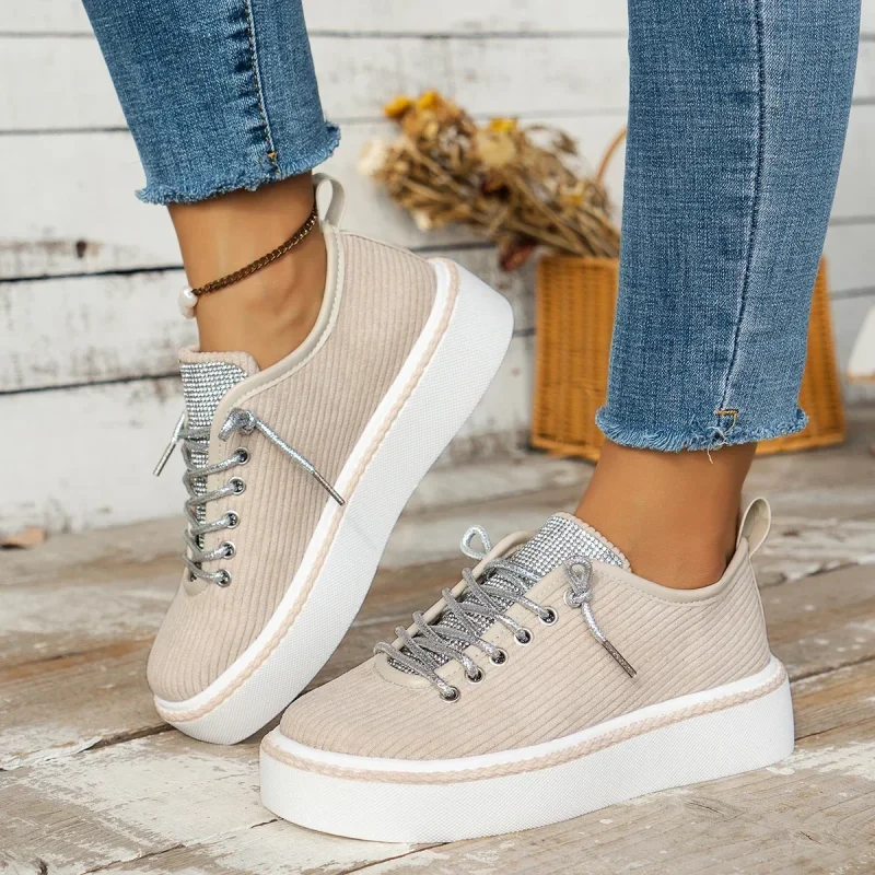 Women's Low-top Vulcanized Shoes Round Toe Casual Shoes Flat - Image 11