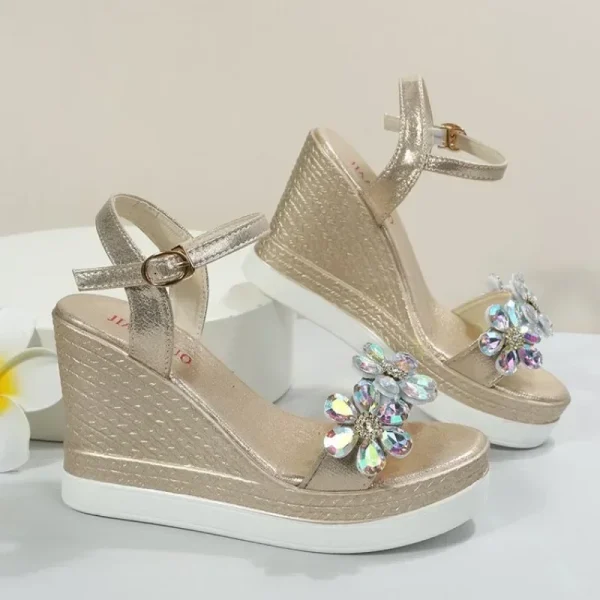 Women Summer Wedge Heel Sandals Platform Sandals Strap Open Toe - Image 3