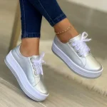 Woman Shoes Casual Sneakers for Women Round Toe Platform Shoes Lace